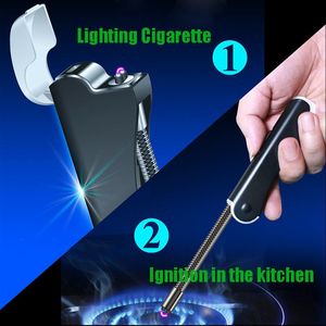 Wholesale usb arc lighter for sale - Group buy Nice Dual Arc Igniter Lighter Hose Folding USB Charging Personality Metal Electronic Cigarette Lighter Custom Logo Ignition Tool For Kitchen