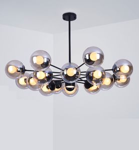 Nordic creative personality chandelier led living room lamp bedroom lamp restaurant round glass ball magic bean chandelier