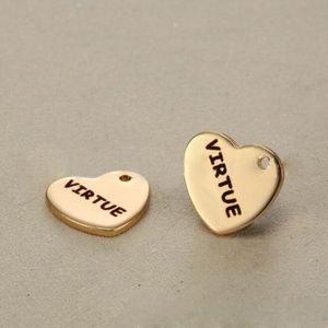 Personality Accessories Stainless steel Fashion Peach gold Heart Pendant Engravable Key Chains -virtve