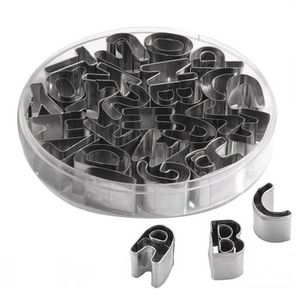 26 pezzi di alfabeto inglese lettera cookie cutter in acciaio inox muffa del biscotto