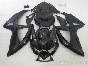 Motorcykel OEM Fairing Kit för Suzuki GSXR600 GSXR750 2008 2009 Svarta Fairings GSXR 600 750 08 09 10 Injektionsgjutning QA25