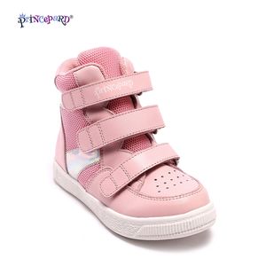 Princepard fashion design ragazze scarpe da bambino sportive ortopediche rosa mucca calzature casual in vera pelle scarpe da corsa sneaker da bambino