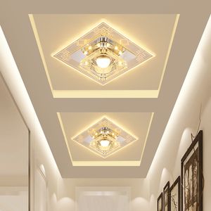 18cm * 18 cm kwadratowy LED Crystal Sufit Lights Entrace Lampa Nowoczesna Minimalistyczny Korytarz Sufitowy Lampa Salon Kryształowy W dół światło