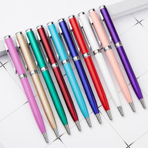 NEW Cheap Advertising Signature Ballpoint Pens High Quality Metal Writing Pen School Office Writing Supplies Stationery 10 Color