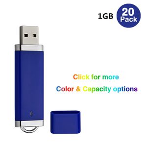 20 حزمة الأزرق أخف وزنا طراز 16 جيجا بايت USB 2.0 فلاش محركات أقراص فلاش قلم محرك أقراص عصا لجهاز الكمبيوتر المحمول تخزين الإبهام مؤشر LED 64MB-32GB