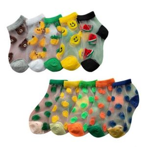 Bebê Barco Meias Recém-nascido Fruta Dot Ponto Meias Meninos Malha De Navio Respirável Meias Kid Summer Fina Gelo Silk Sock 20 pçs / lote ZYQ596