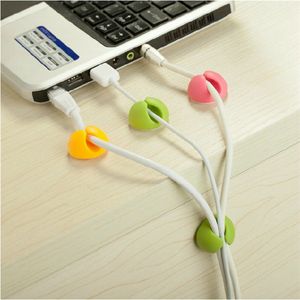 Silikonplastkabel Multicolor Wire Organizer Clip Tidy USB Laddare Cordhållare För Desktop Cable Fixed Clip