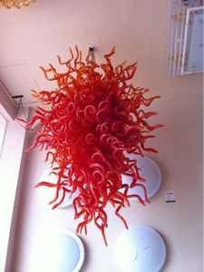 W 100% usta dmuchnięte cel borokrzewate Murano Glass Dale Chihuly Art Orange Color Artistic żyrandol wisiorek