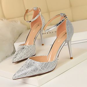 блеск каблуки платье партии женская обувь женская свадебная обувь невесты туфли на высоком каблуке туфли на шпильках высокие каблуки zapatos de mujer chaussures femme