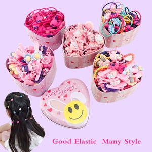 Children Girls Colorful Basic Elastic Rubber Bands Accessories For Kids Tie Hair Ring Rope Holder Headdress Clips 10 Box Wholesale