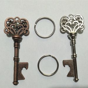 Vintage key bottle opener beer Wedding creative keychain brass retro small promotion gift metal party favors functional giveaways