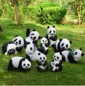 Hayvan benzeri panda zemin bahçe dekorasyon açık manzara parçaları reçine avlu parkı