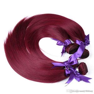 Große Promotion CE zertifiziert 100 g/Stück 4pcs/Los 99J Farbe Malaysian Virgin Remy Human Hair Bündel Weben