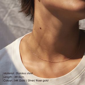 E-Manco koreansk stil rostfritt stål halsband kvinnor långt skiktat hänge halsband guld färg halsband för kvinnor mode smycken y2251t