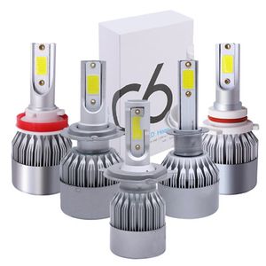 10PAIR H1 H3 H4 H7 H11 H13 9006 9007 9005 6000K Bil LED-strålkastare Lampa C6 Automobiles Headlamp dimlampa