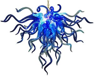 Art Triângulo Cobalt Chandeliers Lâmpadas Escritório Decoração Europeia Moderna Americana Americana Lâmpada Lâmpada LED Murano Glass Chandelier Iluminação