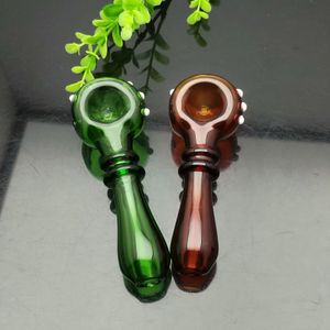 Farbige 2-Rad-Konkavpfeife Glasbongs Glaspfeife Wasserpfeifen Bohrinselbrenner
