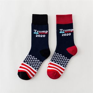 USA Flags Pattern Lovers Stockings Us Trump 2020 Sports Sock Black Red Fashion Hose Fit Men Rra1775