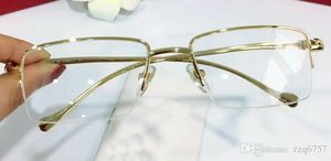 2018 Ny mode designer ram optiska glasögon 5634296 kvadrat halvram transparent lins djur ben vintage enkel stil klart glasögon