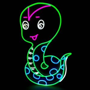 Lovely Snake Sign Children Park Home Kid's Room Wall Decoration Handmade Neon Light 12 V Super Bright