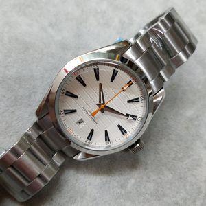 Top czarna biała tarcza zegarek AQUA TERRA 41mm mechanizm kwarcowy Ocean stal nierdzewna sport morze na całym świecie męskie zegarki