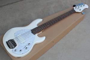 화이트 펄 핑거드, 로즈 우드 핑거 보드, 맞춤형 맞춤형 화이트 5 현 일렉트릭베이스 기타
