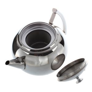 Ny stil 2000ml Rostfritt stål Tekanna Tea Pot Kaffe med Tea Leaf Filter Infuser, 25 * 15 * 17cm