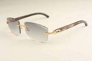 Direkt ab Werk, luxuriöse Mode, ultraleichte Sonnenbrille 3524015-J, natürliches schwarzes Muster, Hörner, Brillen, Beine, Sonnenbrille