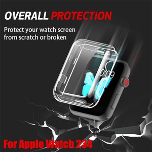 Clear Case for iwatch series 4 3 2 38mm 42mm 40mm 44mm Silicone Soft Cover Full-around Bumper Protective Conque For Apple Watch