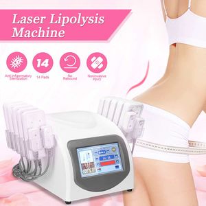 14 pads smart lipo laser 5mw 635nm-650nm maskin viktminskning diod bantning maskin 650nm kropp skulptur skönhet spa