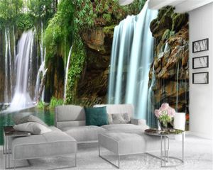 カスタム3Dの壁紙壁画大きい滝美しい風景リビングルームの寝室の壁紙の壁紙