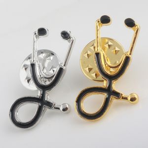 Neu eingetroffen Vintage Arzt Stethoskop Brosche Emaille Pins Modeschmuck Krankenschwester Arzt Medizinstudent Abschlussgeschenke