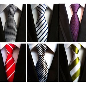 RBOCOTT мужская 8 см мода белый черный галстуки фиолетовый полосатый галстук желтый галстук красный свадебный галстук для мужчин официальный деловой костюм C19011001