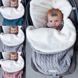 Baby sovsäck baby vinter höst varm sovsäck för baby barnvagn bomull stickad kuvert nyfödd unisex sömnsäck