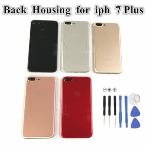 1Pcs Back Battery Door Full Housing Cover for iPhone 7G 7 Plus Middle Frame Panel + Logo with Side Buttons SIM Tray Replacement Part