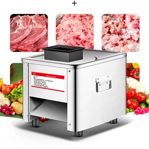 110V 220V Manuale elettrico Macchina per tagliare la carne a doppio uso Macchina per affettare lame a lama estraibile Macchina per tagliare a cubetti Macchina per affettare la carne commerciale