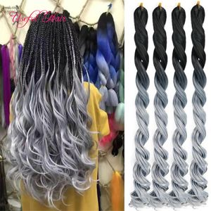 BOOCESY Curly Sea Ciało Oplatanie Włosów Rozszerzenia Duże Curl Crochet Braids Długie Syntetyczne Przedłużanie Włosów Ombre Kręcone z Blondynki Marley