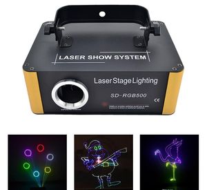 500 mW RGB Programa de Cartão SD Pequeno Laser DMX Animação Projetor Iluminação de Palco PRO DJ Show Scanner Light SD RGB500 LLFA