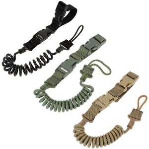 Combat Sling Telescopic Tactical Pistol Hand Gun Secure Lanyard Spring Sling with Magic Tape Belt P15