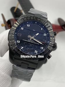 New Aerospace B50 EB5510H2.BE79.181E quadrante nero cronografo al quarzo orologio da uomo elettronico analogico display LCD digitale bracciale in acciaio nero PVD