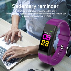 Großhandel ID115 PLUS Farbbildschirm Smart Armband Sport Schrittzähler Uhr Fitness Laufen Gehen Tracker Herzfrequenz Schrittzähler Smart Band