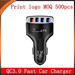 QC3.0 Carregador de carro com 4 USB 5V 9V 12V Total 6.2A alta velocidade de carregamento para Samsung Moto LG Xiaomi Tablet