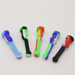 Silicone Nectar Nector Kit Koncentrat Dymny Rura z Gr2 Titnium Tip Słomiany Platform Oil Silicon Water Pipes Hookah Dab Container