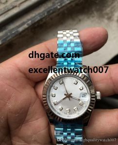 Orologio di alta qualità quadrante bianco misura media 31 mm Datejust - quadrante argento con diamanti - 178274 movimento Asia ETA orologi automatici da donna da donna