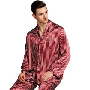 Great Gifts_ Mens Setin Setin Pijamas Conjunto de pijama pijama PJS SleepWear Set Loungewear U.S, S, M, L, XL, XXL, 3xl, 4xl mais listrado