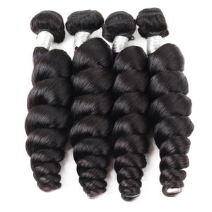 ishow 12a 루즈 웨이브 원시 인간의 머리카락 확장 3/4 묶음 여성을위한 모든 연령층 블랙 8-28inch 자연 색상 브라질 페루 말레이시아 인도