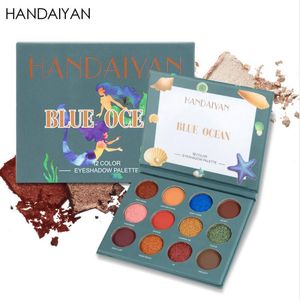 DROP SHIP HANDAIYAN 12 Farben Glitzer-Lidschatten-Palette, matt und schimmernd, Lidschatten, Glanz, Party-Make-up-Palette, Kosmetik