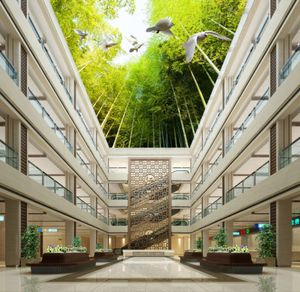 Пользовательские 3D фото обои 3D красивый бамбуковый лес голубь 3D потолок обои домашний декор
