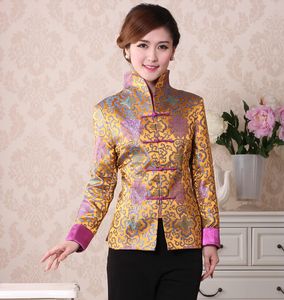 Tradicional Chinesa roupa étnica Cheongsam Estilo Top Mulher Retro Silk mistura Tang Suit Casual Collar mandarim elegante vestuário ásia