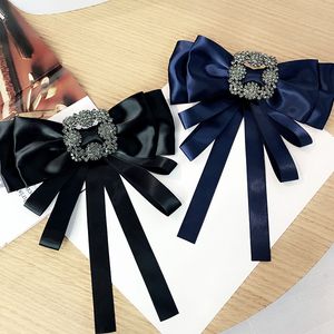 Square Big Bow Tie Brosches for Women Vintage Girl Corsage Neck Tie Fashion Cloth Shirtwedding Party Accessories247p